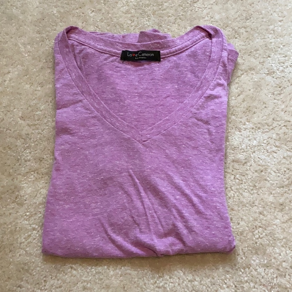 Light purple long sleeve v neck top